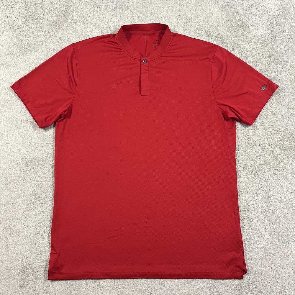 Nike Tiger Woods Polo Shirt Mens Medium Sunday Red Blade Collar Golf BV9219